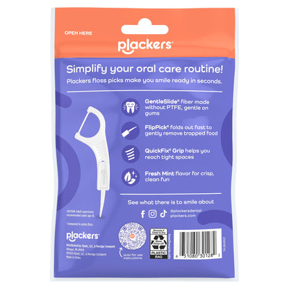 Plackers Gentle Line Floss Picks, Fresh Mint, 75 Count - view 2