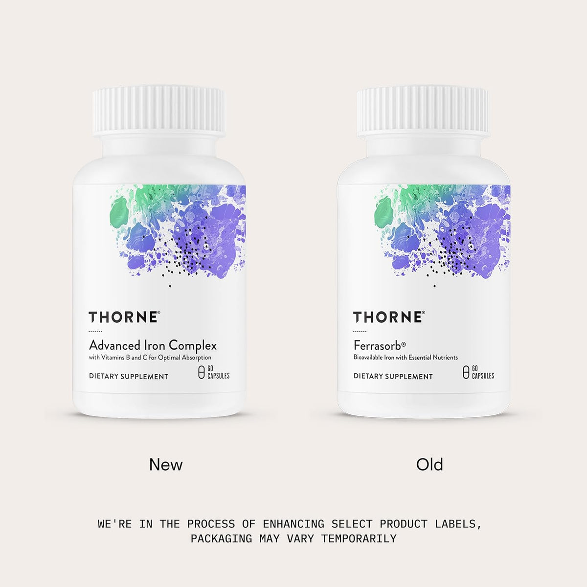 Thorne Advanced Iron Complex, Chelated Iron Supplement, 60 Capsules - view 3