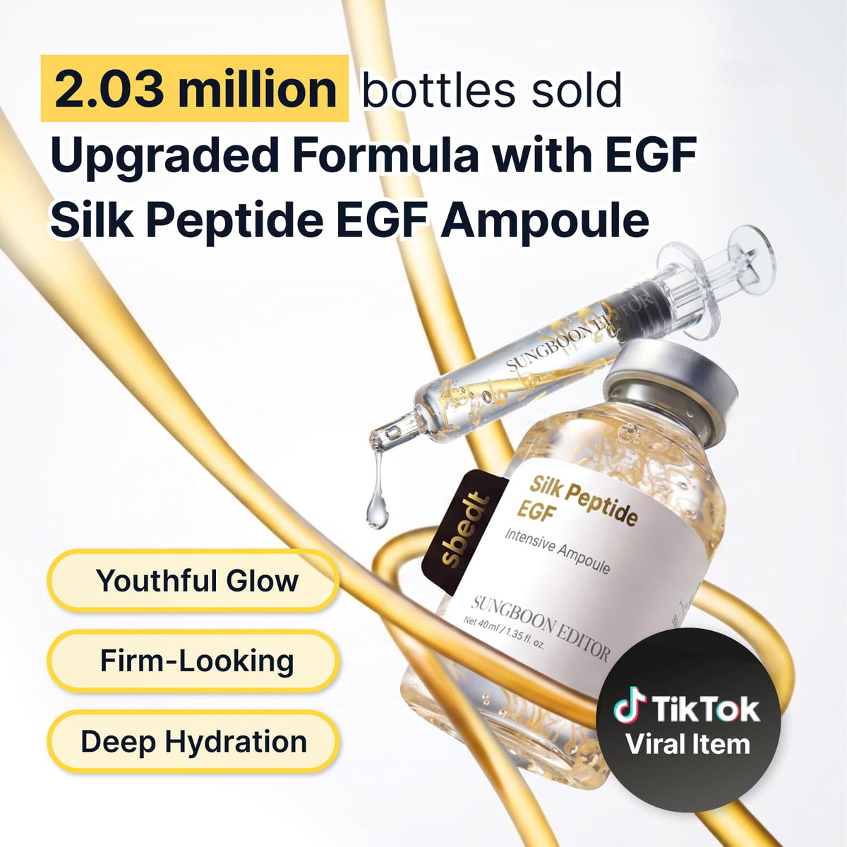 SUNGBOON EDITOR Deep Collagen Silk Peptide EGF Ampoule, 1.35 fl oz - view 3