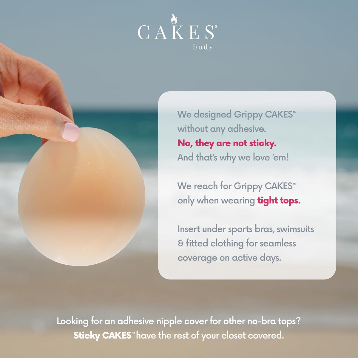 CAKES Body Non-Adhesive Circle Nipple Covers, Reusable Silicone — alternate product view
