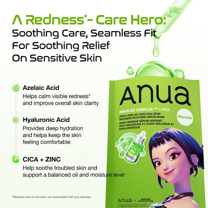 Anua Azelaic Acid Hyaluron Redness Soothing Serum Mask 10 Pack - view 3