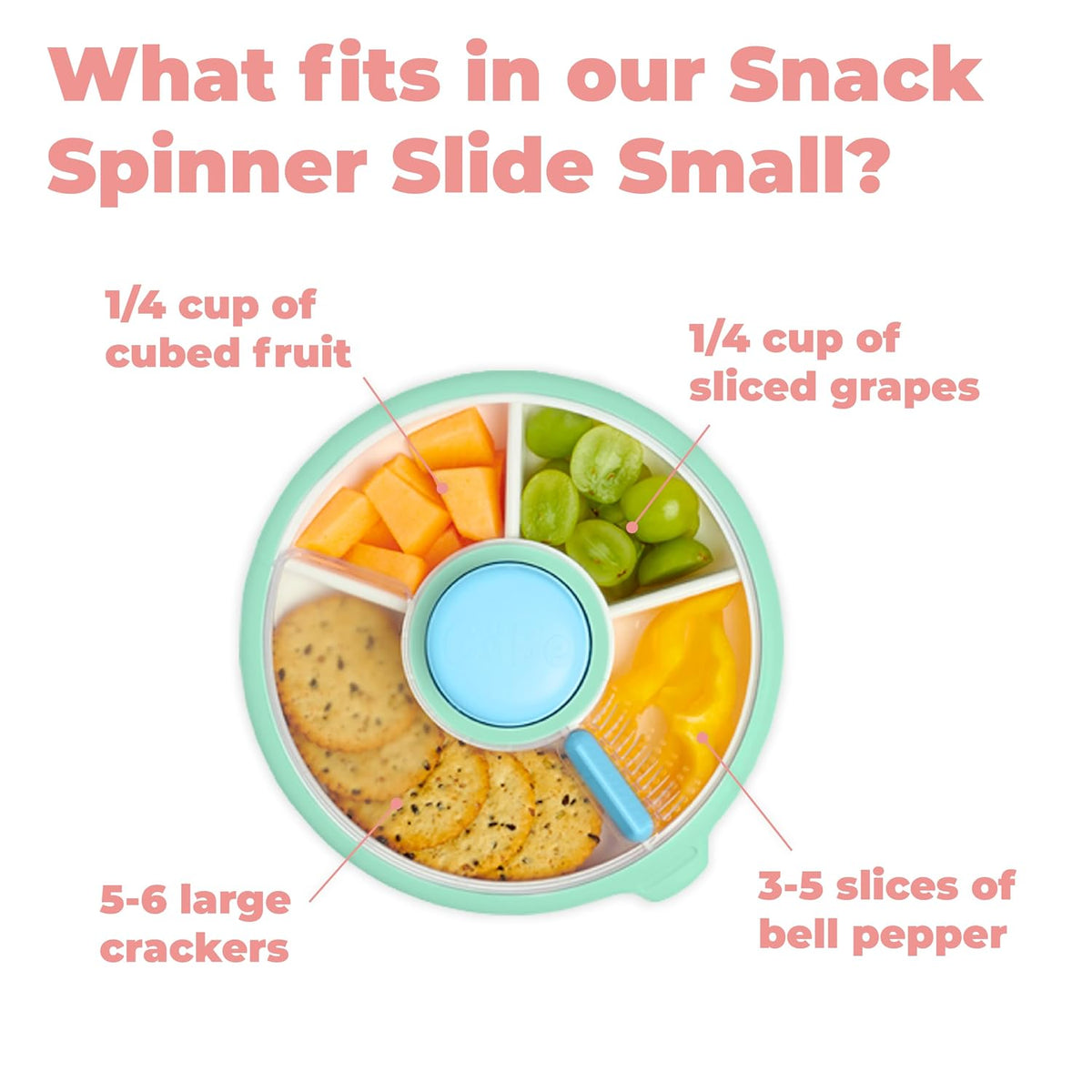 GoBe Kids Small Snack Spinner Slide, 4 Compartment Dispenser with Lid - view 2