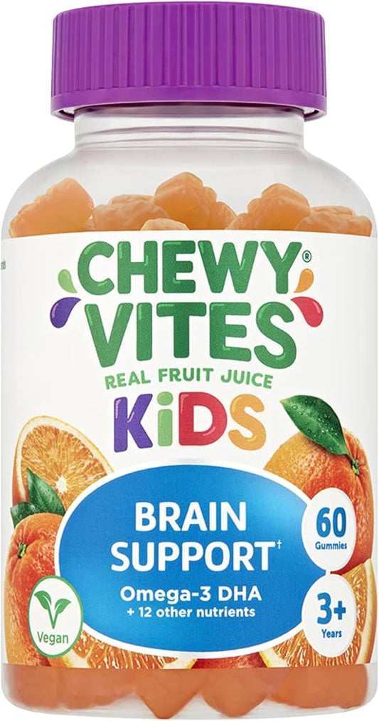 Chewy Vites Kids Brain Support Gummies with Vegan Omega 3 DHA - 60