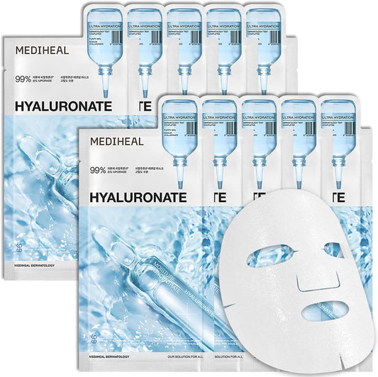 Mediheal Hyaluronic Acid Essential Face Sheet Mask, Pack of 10