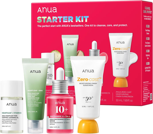 Anua Skincare Starter Kit, Travel Size 4-Piece Set