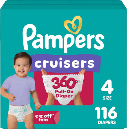Pampers Cruisers 360 Pull-On Nappies, Size 4, 116 Count