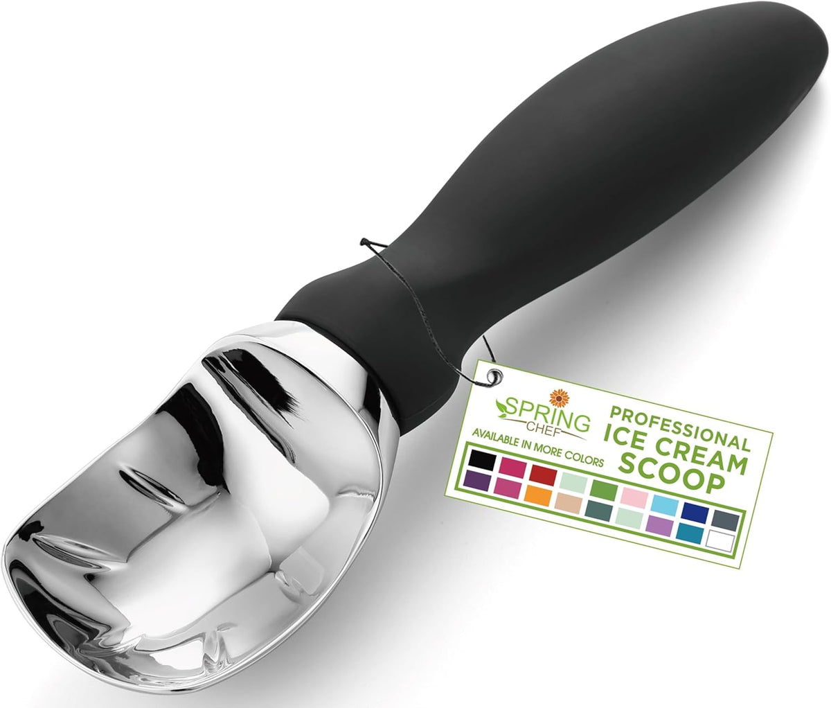 Spring Chef Heavy Duty Metal Ice Cream Scoop, Black — product view