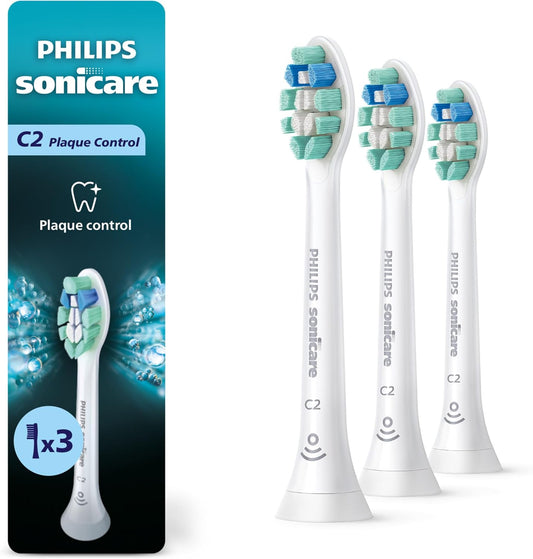 Philips Sonicare C2 Plaque Control Brush Heads, 3 Pack, White