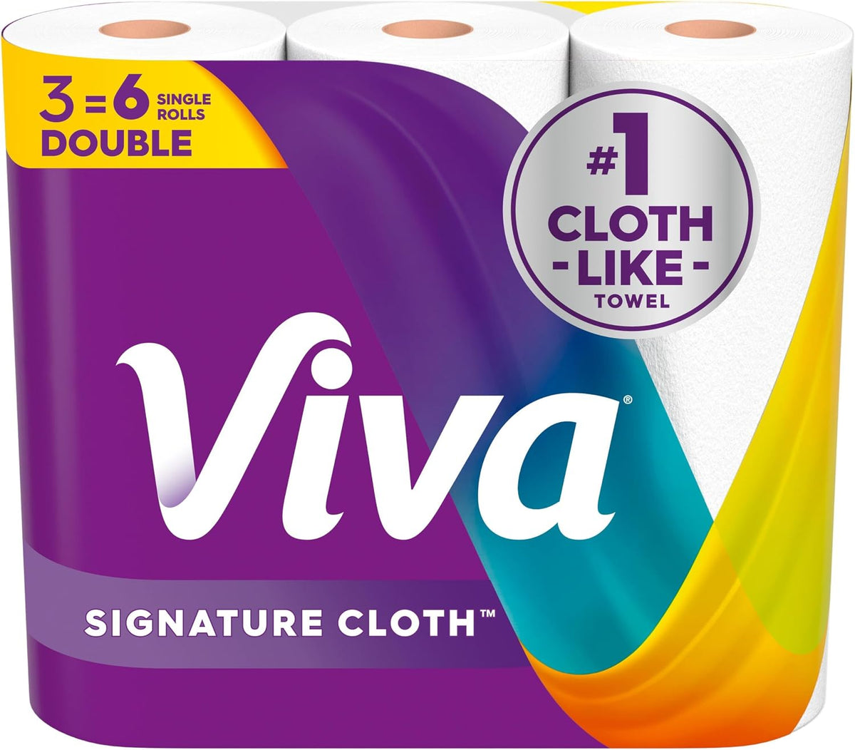 Viva Signature Cloth Paper Towels, 3 Double Rolls, 86 Sheets Each — product view