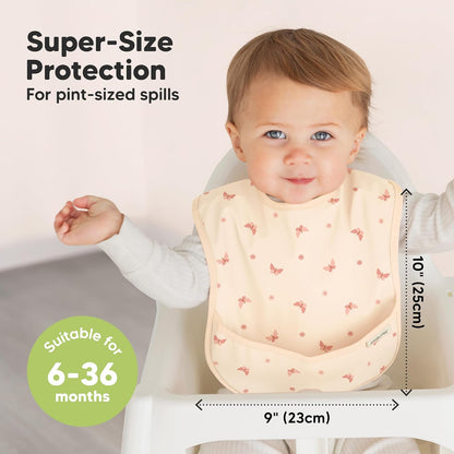 KeaBabies Presto Waterproof Baby Bibs, 3-Pack, Butterflies - view 3