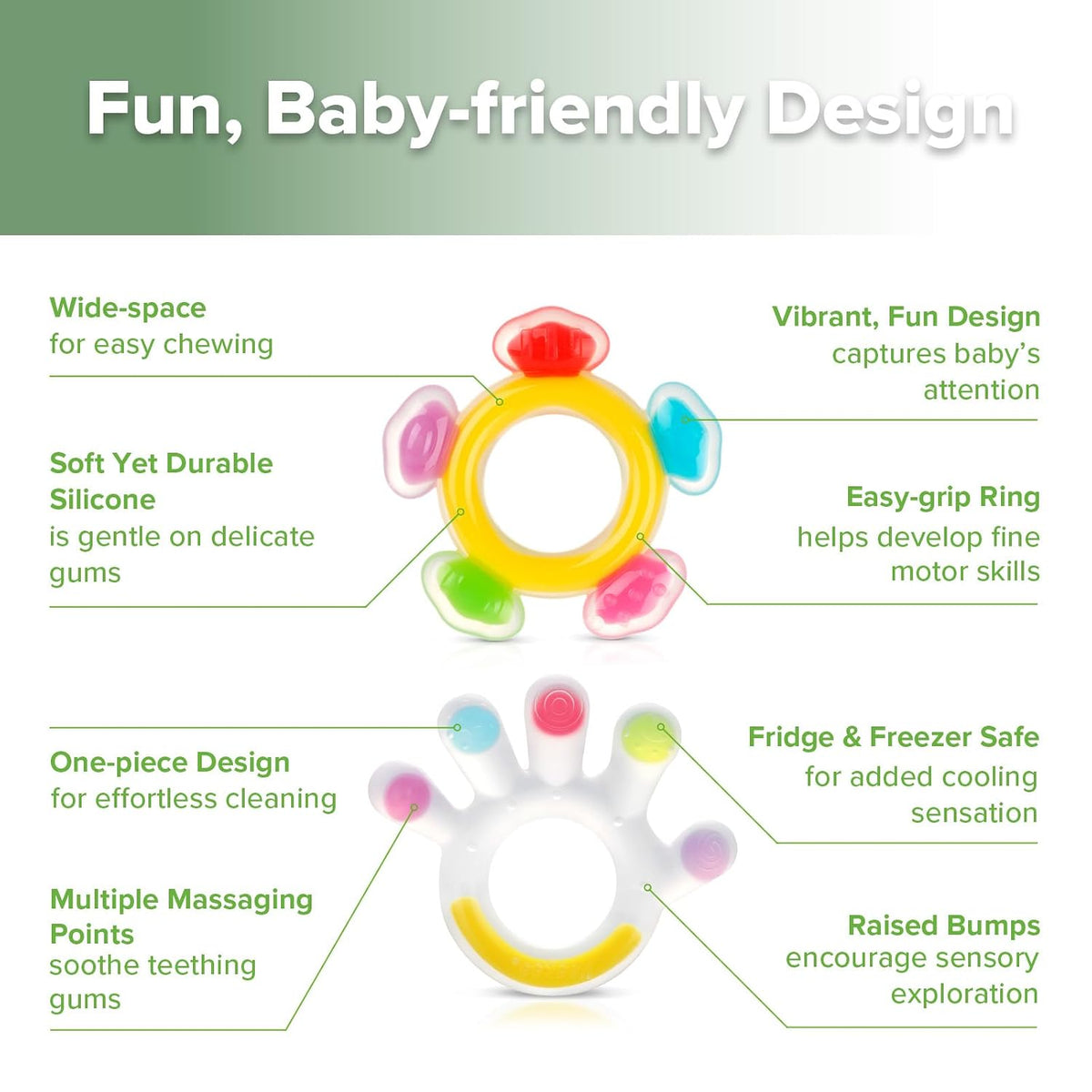Haakaa Silicone Teether Combo, Palm and Ferris Wheel, 2 Pack - view 4