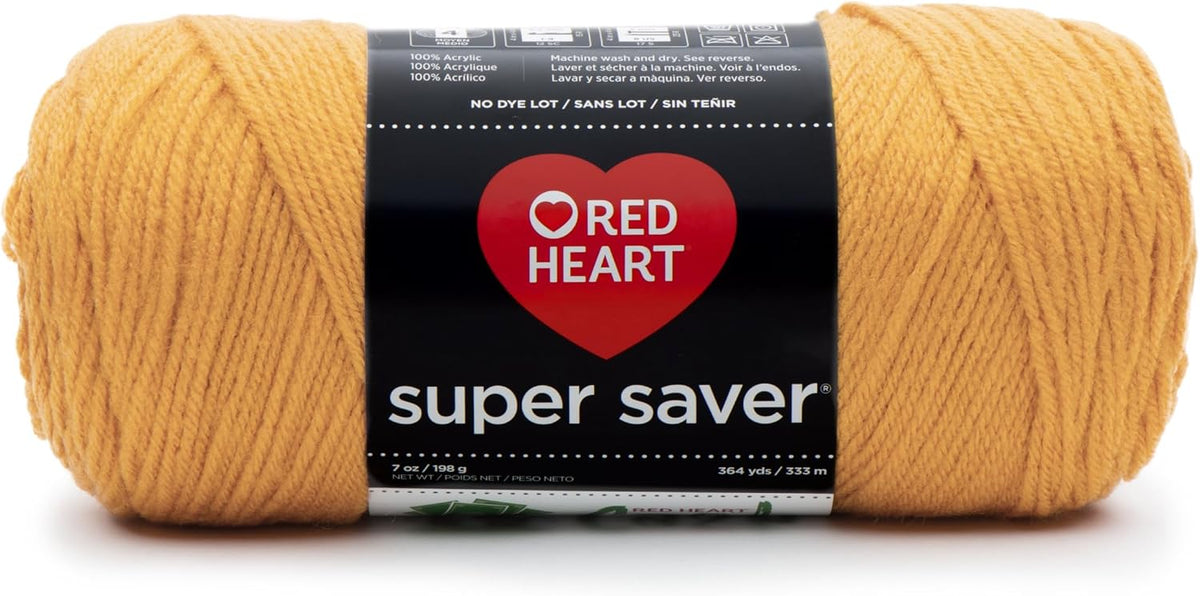 Red Heart Super Saver Yarn, Gold, 364 Yards