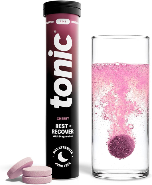 Tonic Health Rest and Recovery Effervescent Tablets - Calming Cherry, 20 Count