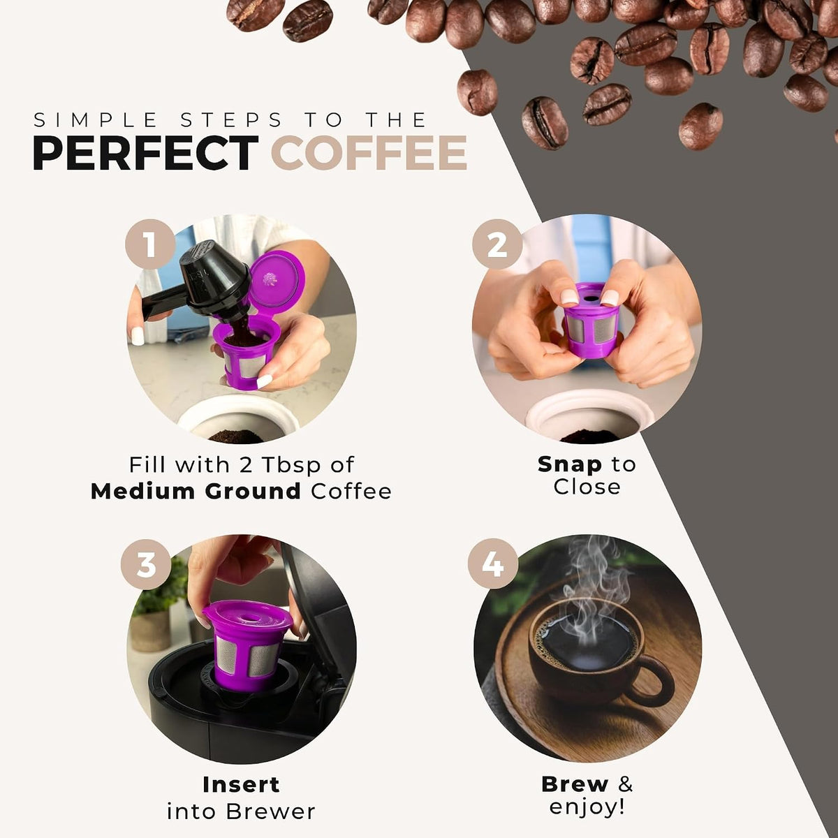Perfect Pod Café Save Reusable Coffee Pod Filter Cups, Pack of 4 - view 5