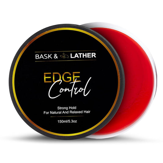 Bask & Lather Strong Hold Edge Control Gel with Castor Oil, 5.3 fl oz