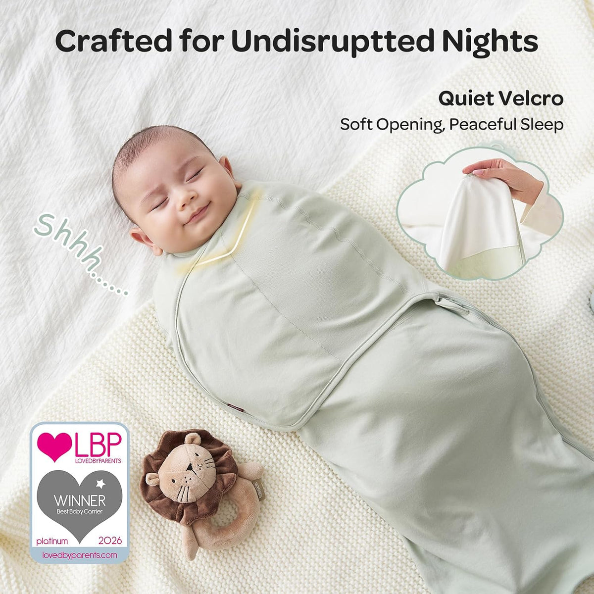 Momcozy Quiet Fastener Baby Swaddle, 0-3 Months, Serenity - view 4
