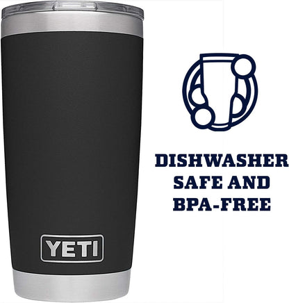 YETI Rambler 20 oz Tumbler, Stainless Steel, MagSlider Lid, Black - view 4
