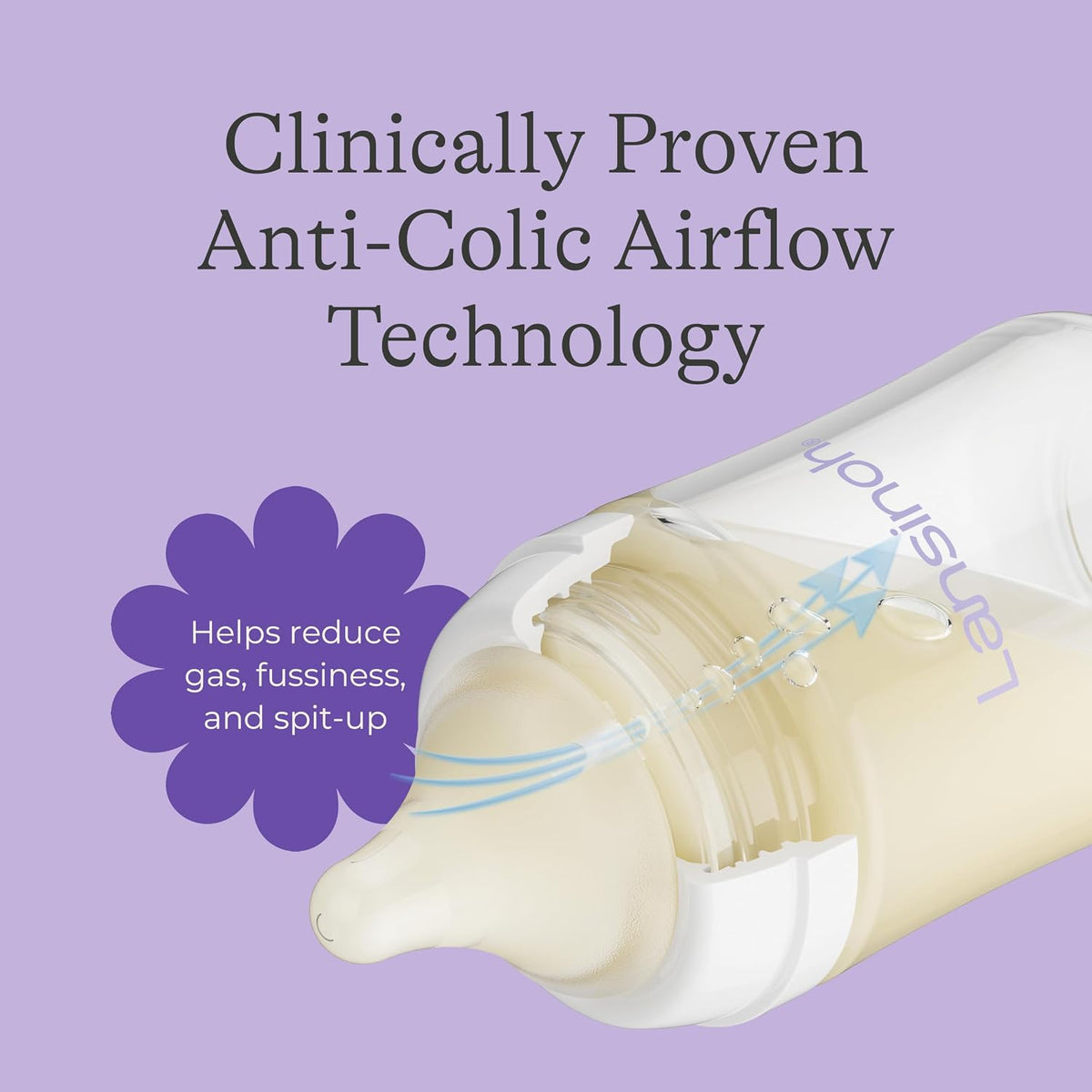 Lansinoh Anti-Colic Glass Baby Bottles 5 oz (150 ml), Extra-Slow Flow, 4 Pack - view 6