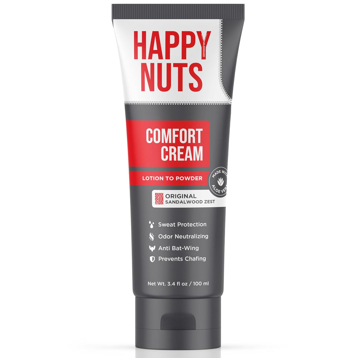 Happy Nuts Comfort Cream Deodorant for Men, Aluminium-Free, Original, 3.4 fl oz — product view