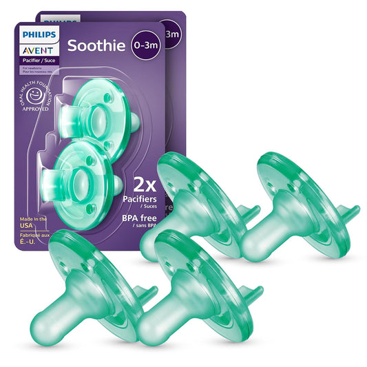 Philips Avent Soothie Dummies, 0-3 Months, Green, Pack of 4