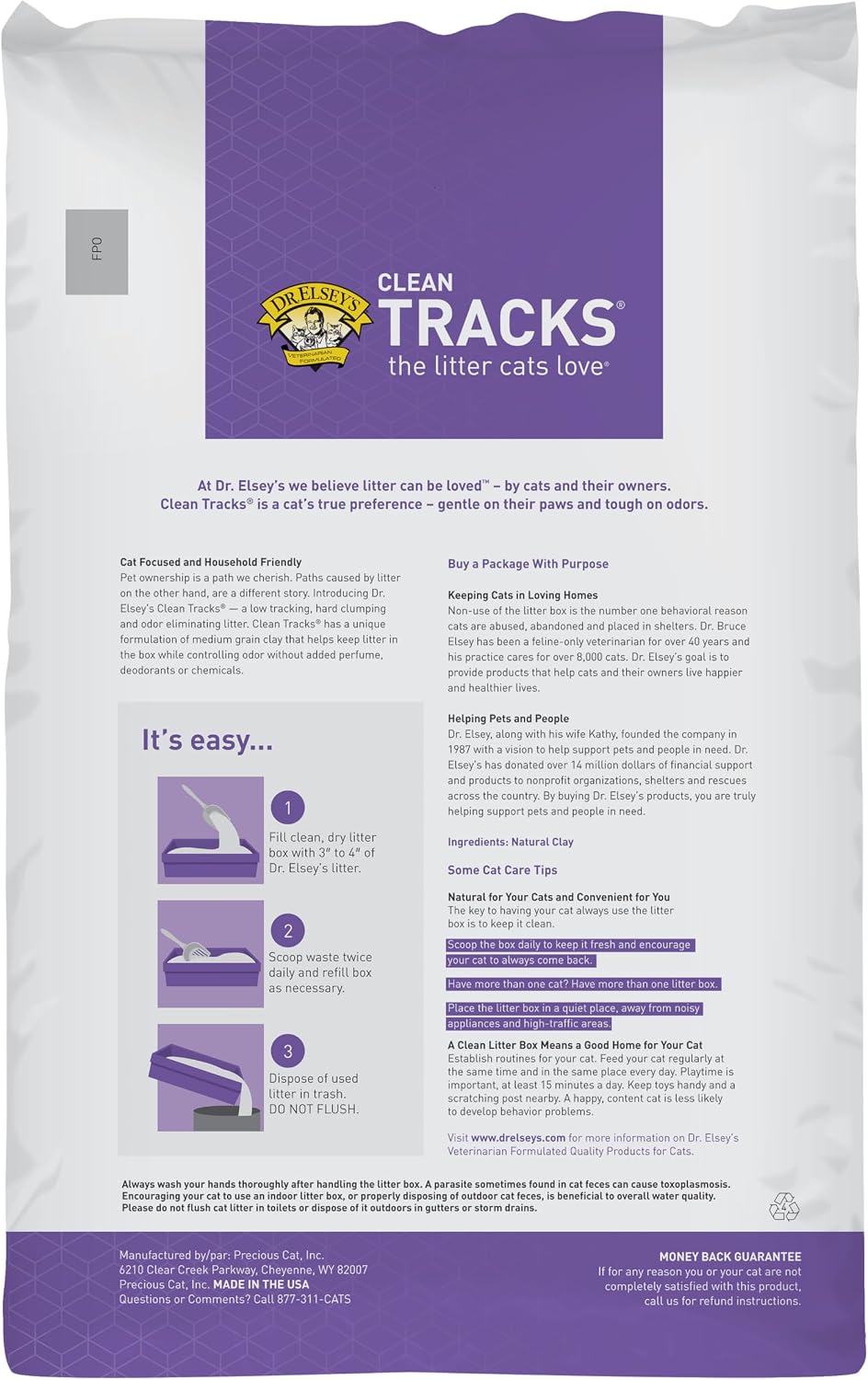 Dr. Elsey's Clean Tracks Clumping Clay Cat Litter, 18 lb — alternate product view