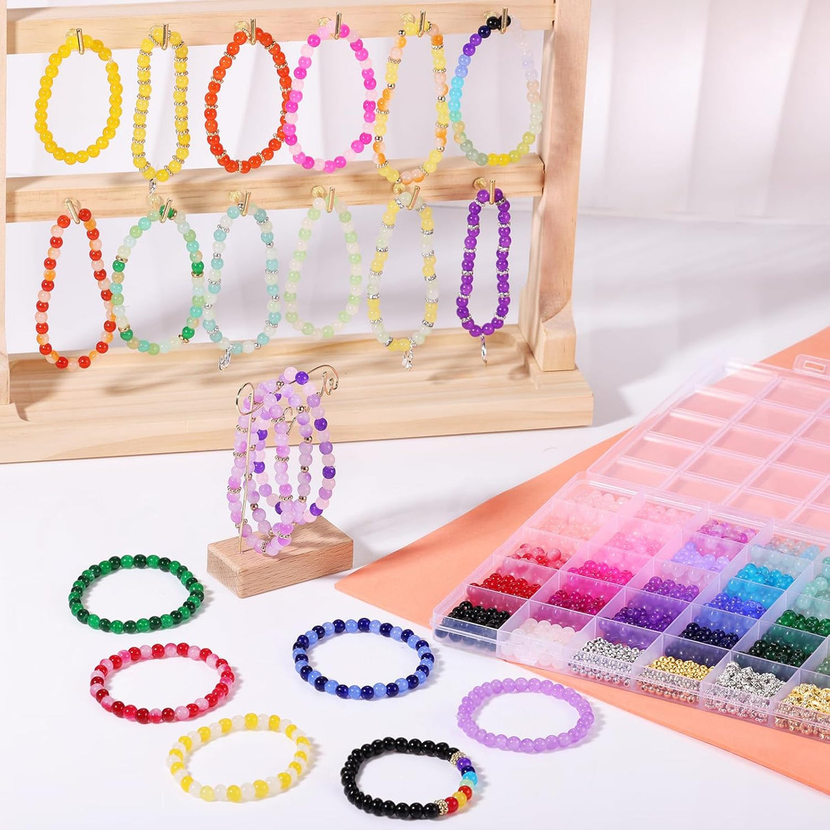 Funtopia 1368 Piece 6mm Glass Bead Kit for Bracelets and Jewellery Making — alternate product view