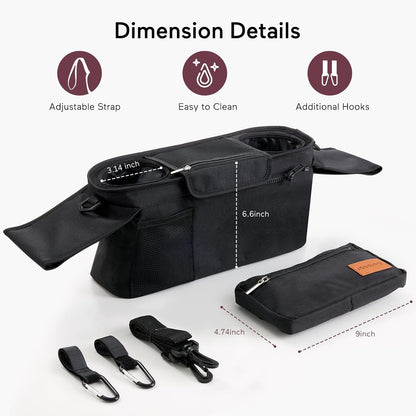 Momcozy Universal Stroller Organiser with Insulated Cup Holders - view 5