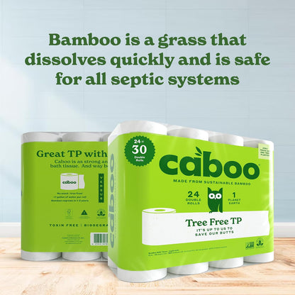 Caboo Tree-Free Bamboo Toilet Paper, 24 Double Rolls, 2-Ply - view 6