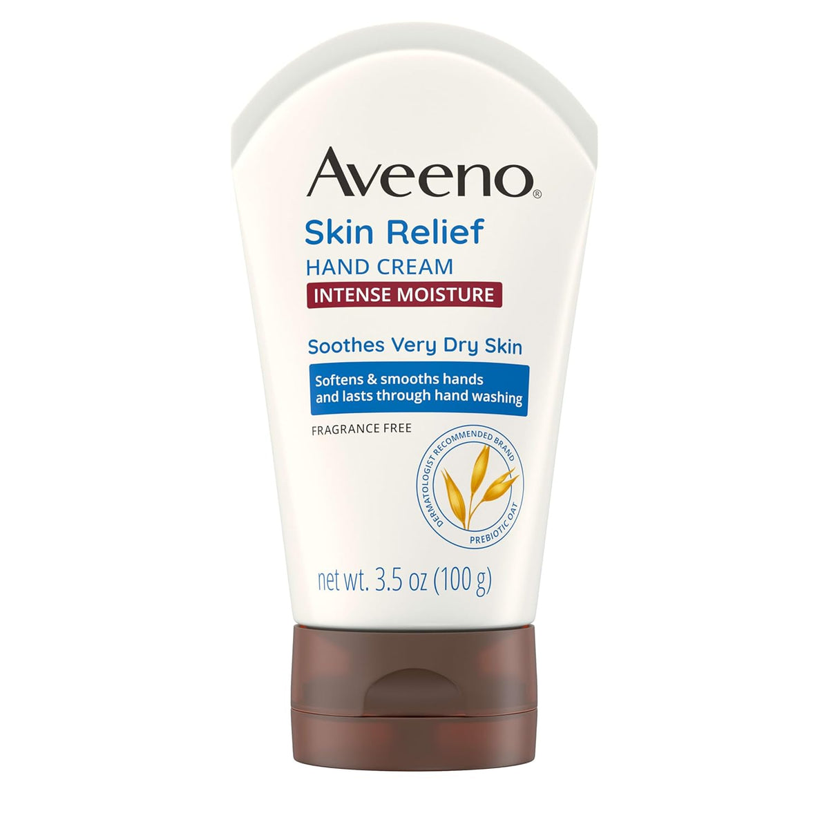 Aveeno Skin Relief Intense Moisture Hand Cream, Fragrance-Free, 99 g (3.5 oz) — product view