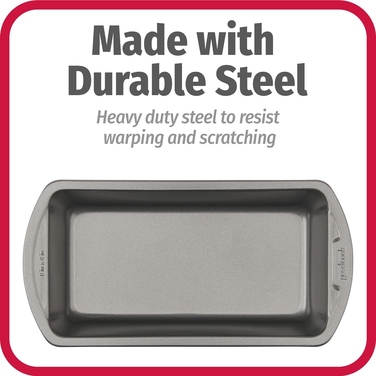 GoodCook Nonstick Loaf Pans, 8 x 4 Inch, Heavy-Duty Steel, Set of 2, Gray - view 6