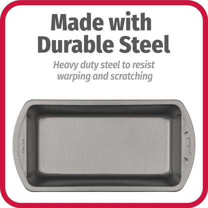 GoodCook Nonstick Loaf Pans, 8 x 4 Inch, Heavy-Duty Steel, Set of 2, Gray - view 6