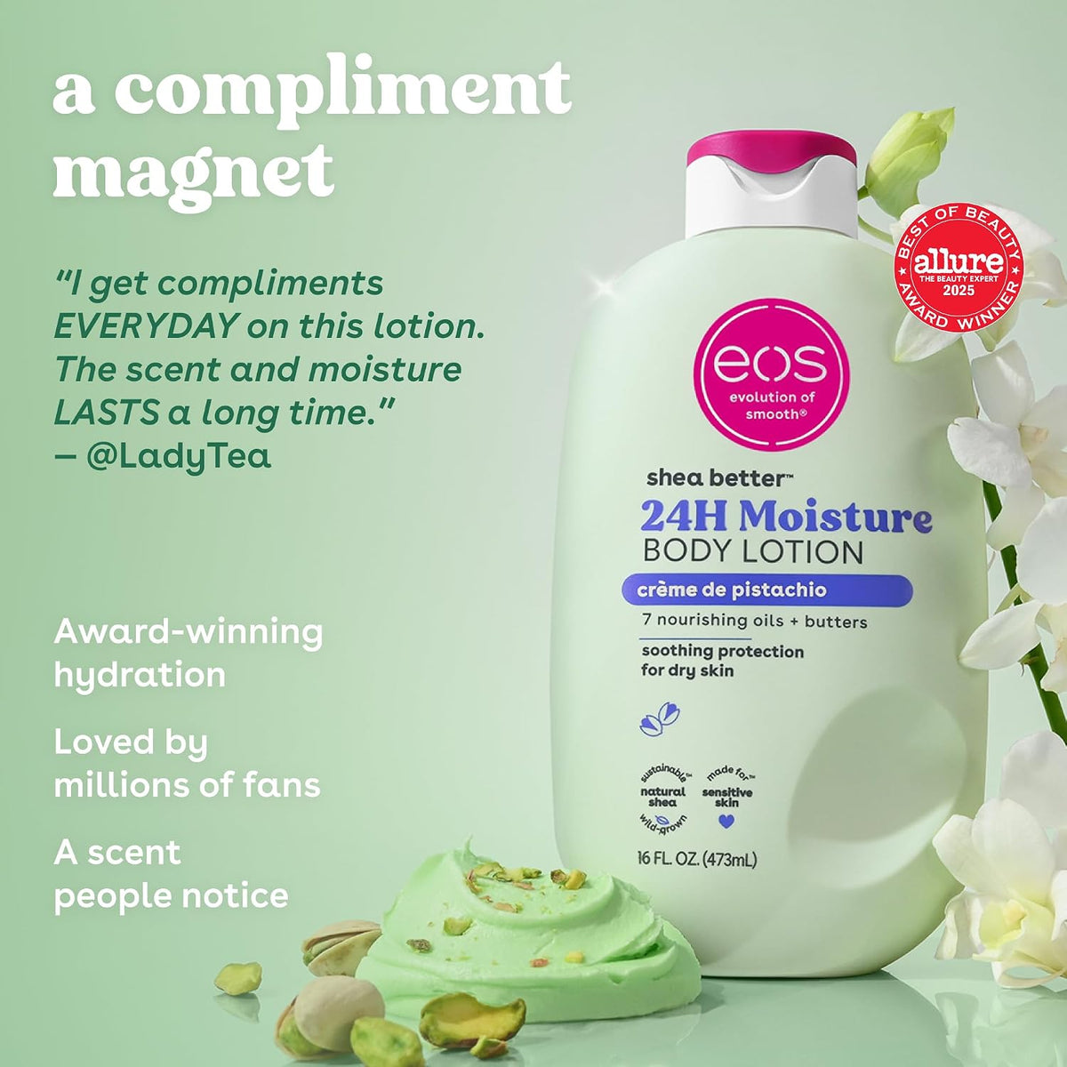 eos Shea Better Body Lotion, Crème de Pistachio, 16 fl oz - view 4