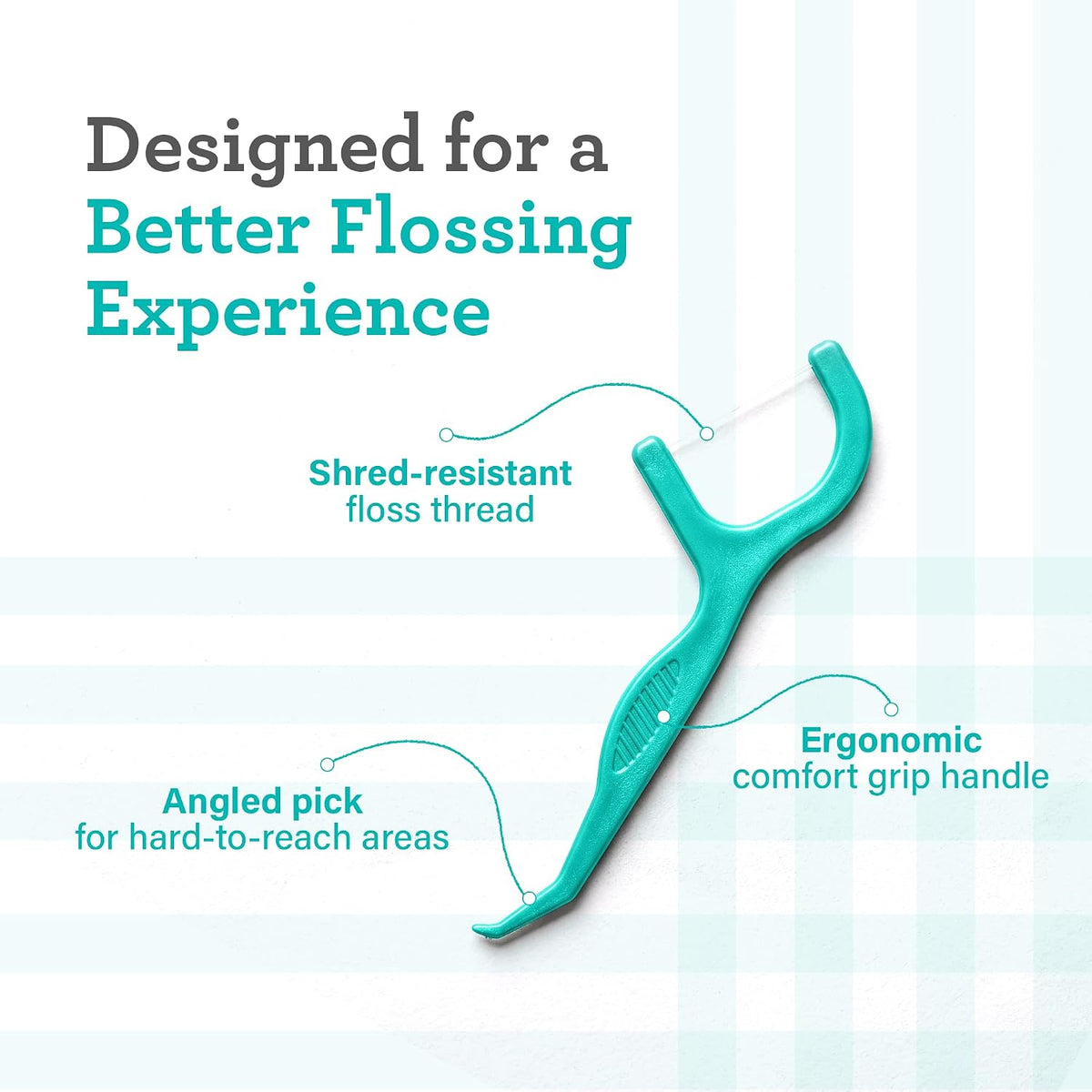 GuruNanda Fresh Dental Floss Picks with Angled Pick, Cocomint, 60 Count — alternate product view