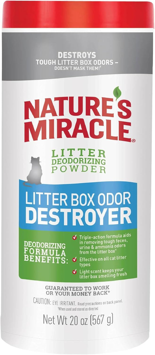 Nature's Miracle Cat Litter Box Odour Deodorizer Powder, 20 oz