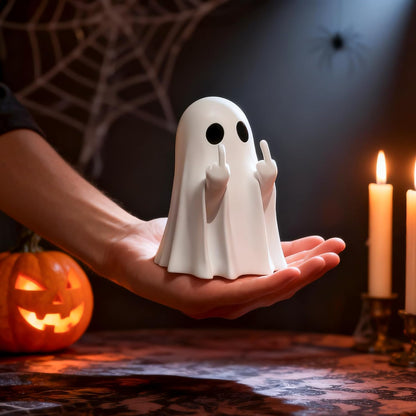 Chgfs Halloween Ghost Figurine, White Ceramic Finger Ghost Ornament - view 6