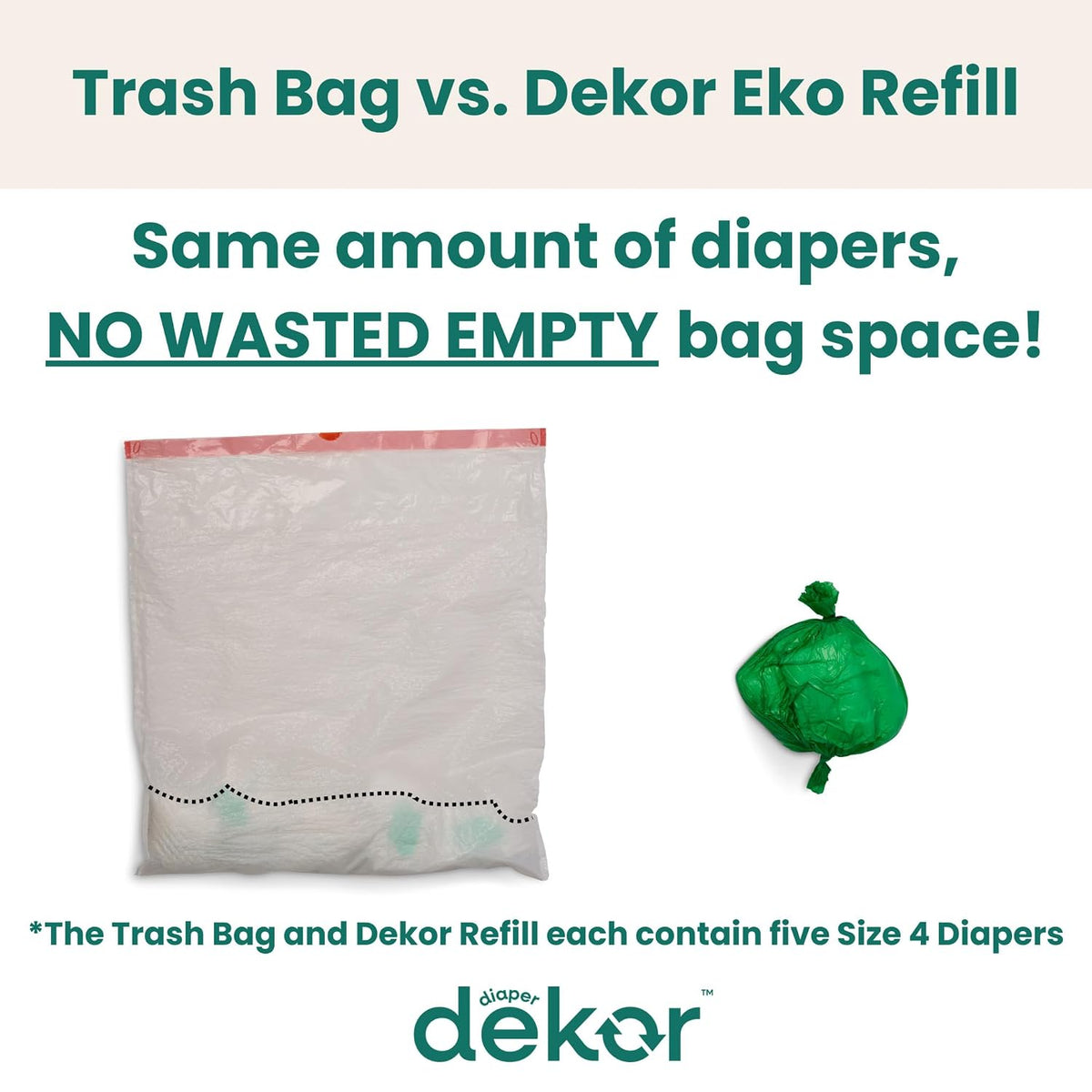 Diaper Dekor Plus Nappy Pail Refills, 4 Count, Unscented - view 5