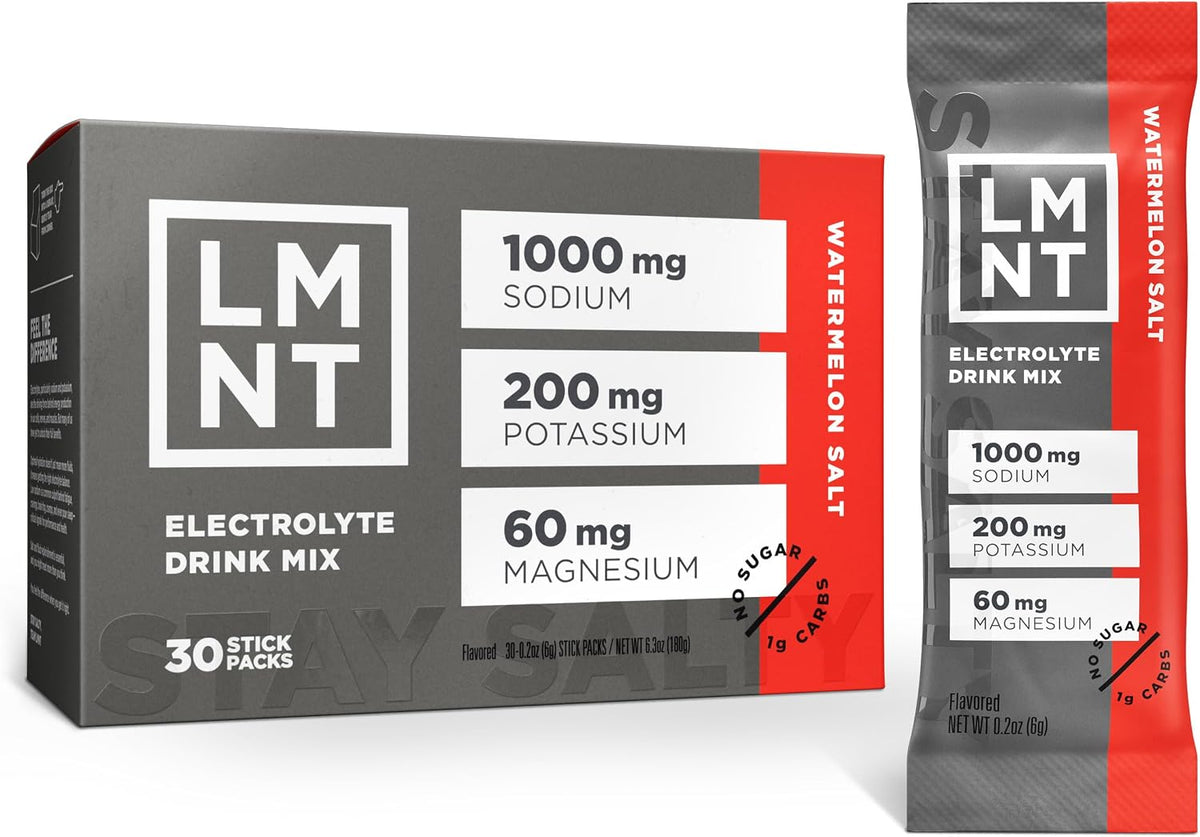 LMNT Zero Sugar Electrolyte Drink Mix Watermelon Salt 30 Count — product view