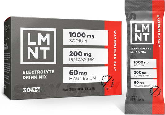 LMNT Zero Sugar Electrolyte Drink Mix Watermelon Salt 30 Count