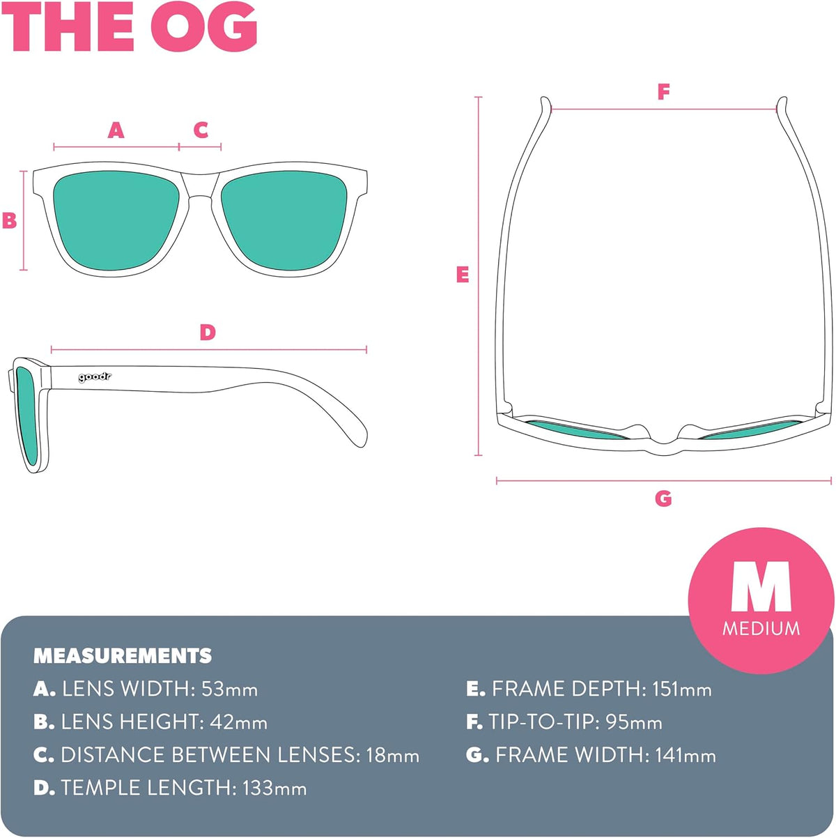 goodr A Unicorn's Calamity Polarized Sunglasses, Medium (OG) - view 6
