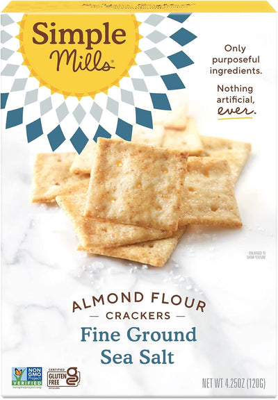 Simple Mills Almond Flour Crackers - Fine Ground Sea Salt, 4.25 oz