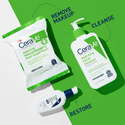 CeraVe Hydrating Plant-Based Makeup Remover Wipes 25 Count - view 6