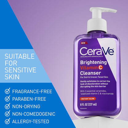 CeraVe Brightening Vitamin C Facial Cleanser with Niacinamide 8 oz - view 4