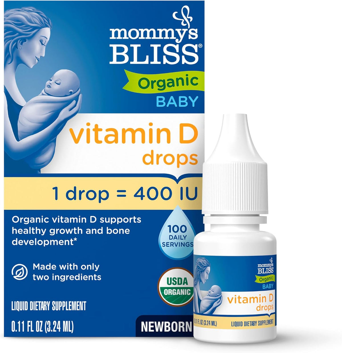 Mommy's Bliss Organic Baby Vitamin D Drops, 400 IU, 0.11 fl oz