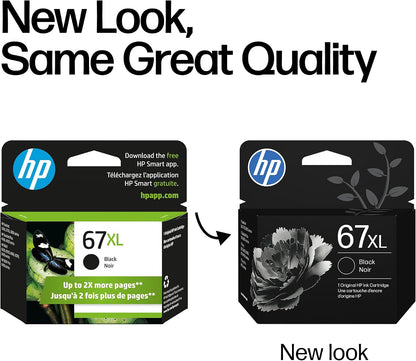 HP 67XL Black High-Yield Original Ink Cartridge (3YM57AN) - view 3