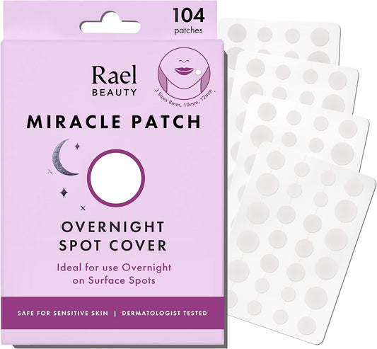 Rael Miracle Pimple Patches, Overnight Spot Cover, 104 Count, 3 Sizes