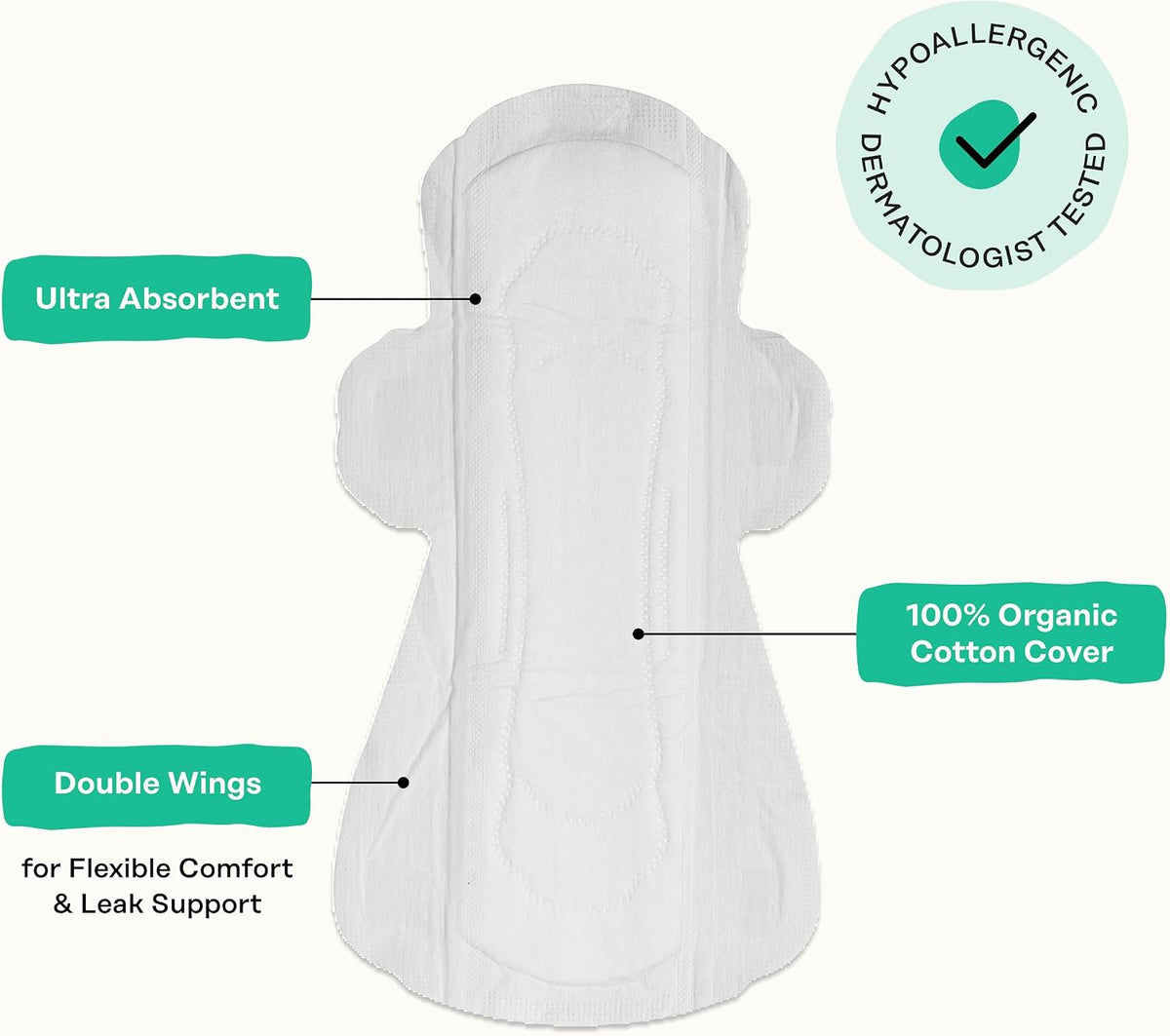 The Honey Pot Company Organic Super Herbal-Infused Pads with Wings 16 Count - view 5