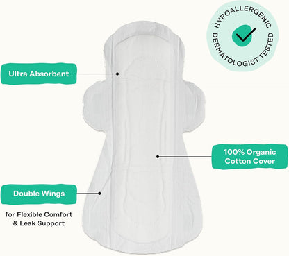 The Honey Pot Company Organic Super Herbal-Infused Pads with Wings 16 Count - view 5