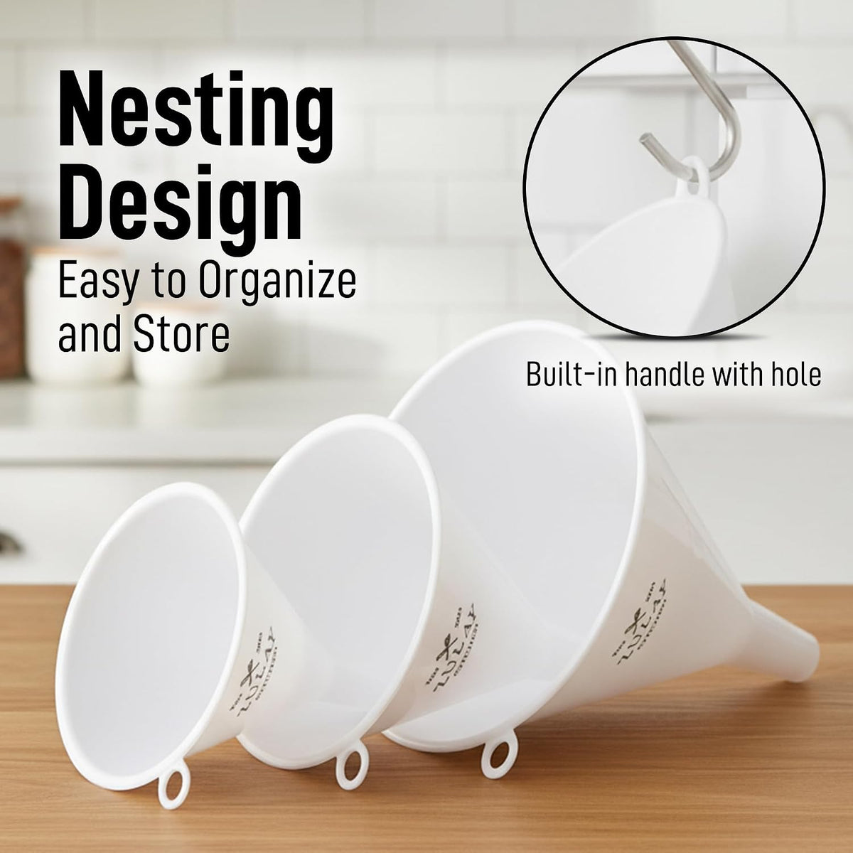 Zulay Kitchen 3-Piece Plastic Funnel Set - view 5