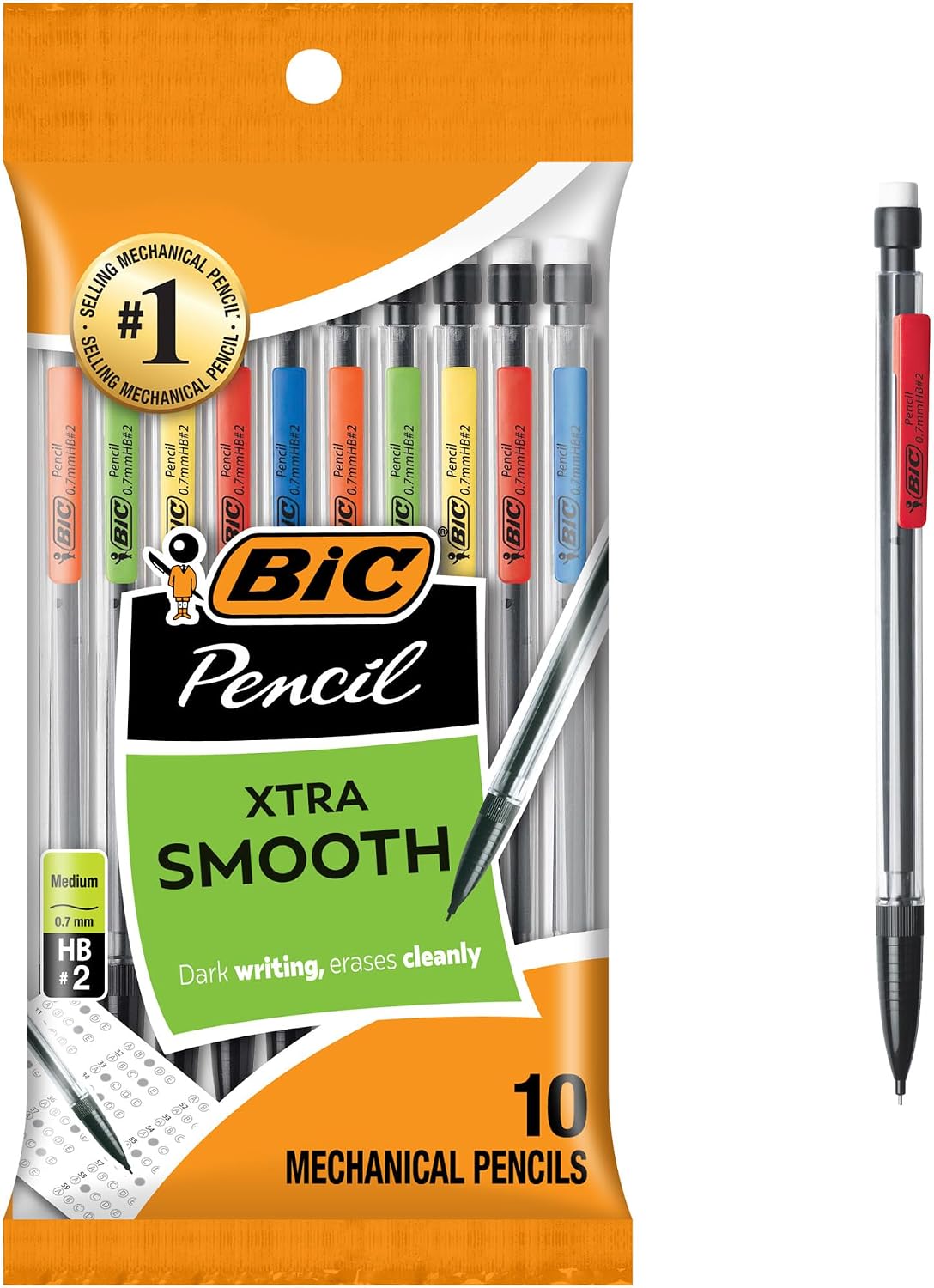 BIC Xtra Smooth Mechanical Pencils, 0.7 mm Medium Point, 10 Count — product view