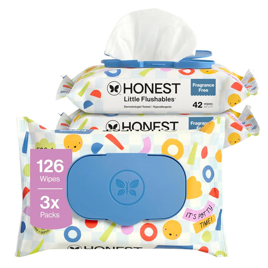 The Honest Company Toddler Flushable Wipes, 126 Count